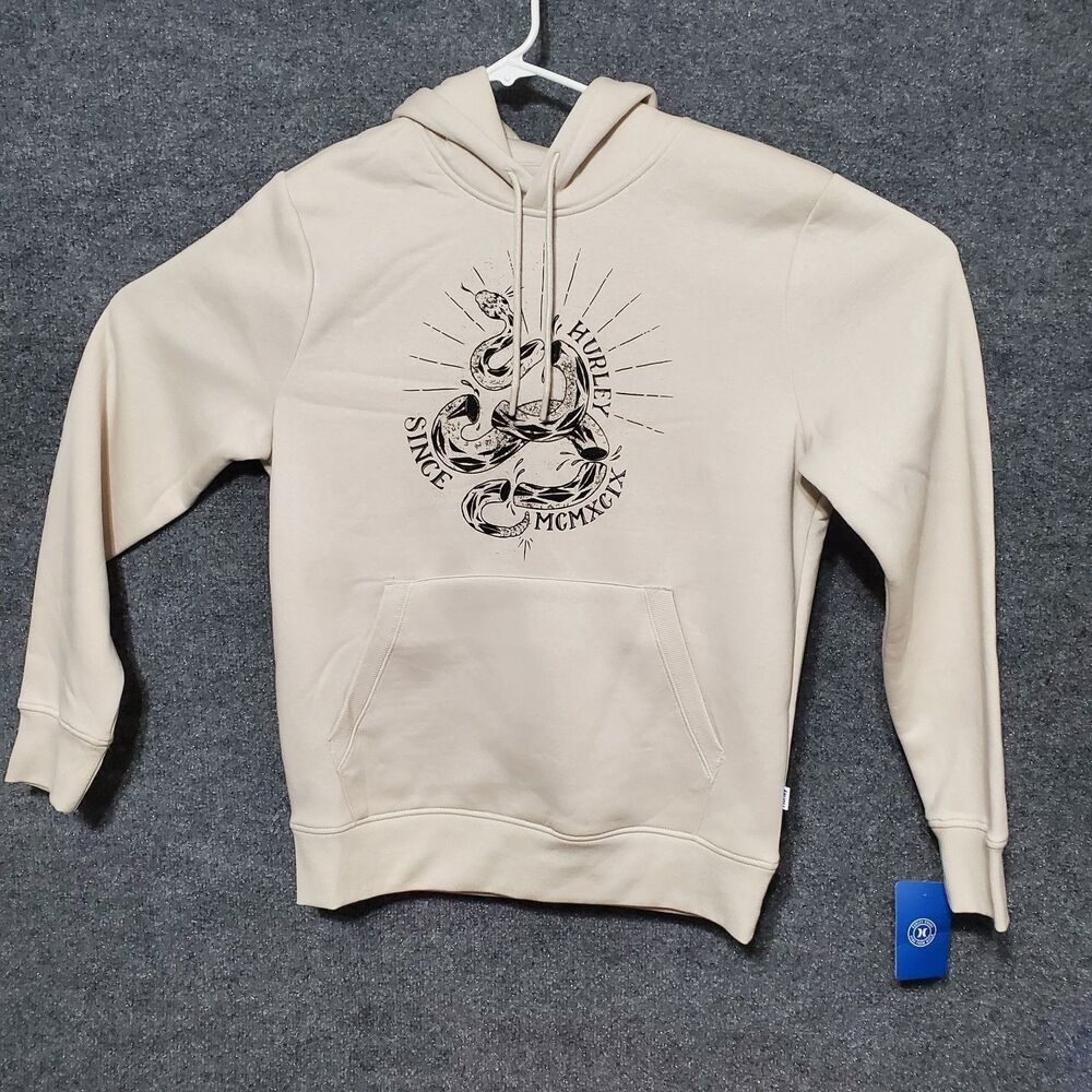 Hurley Hoodie Mens Small Snaked Bone Graphic Logo Skate Surf Grunge Casual New